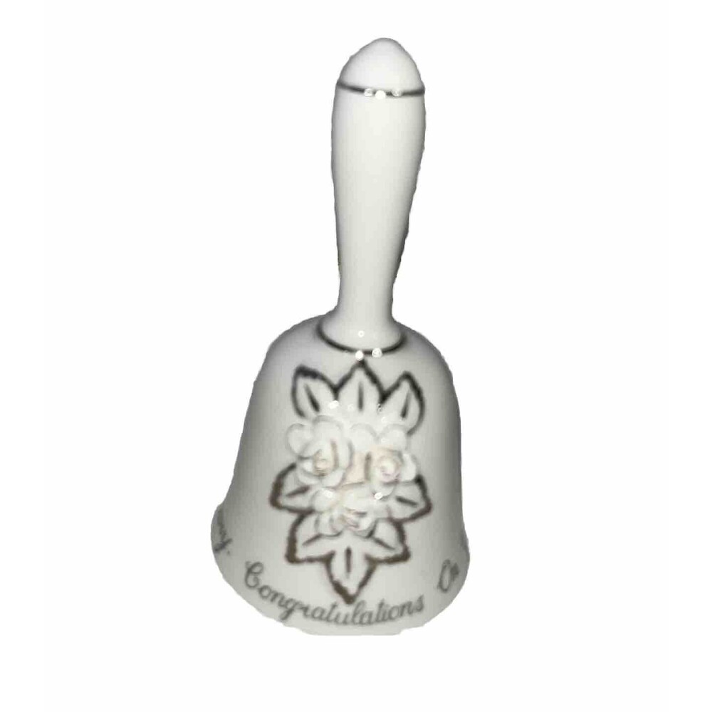 Stanfords Hire England Fine Bone China Silver Wedding Anniversary Hand Bell